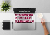 ios11越狱企业签名-iOS 11企业签名越狱技巧分享 